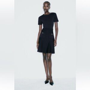 ZARA BOX PLEAT MINI DRESS
